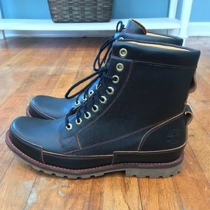 Dark brown leather Timberland boots